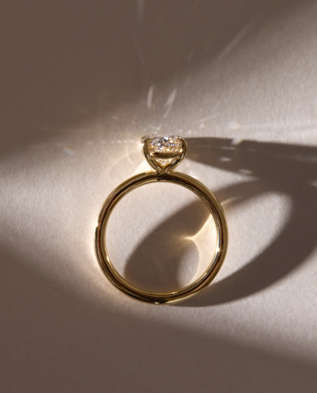 4.70 Ct Oval Cut Diamond Solitaire Engagement Ring – Elegant Four-Prong Daisy Design | 14K Yellow Gold Finish | Kesh Gemstone
