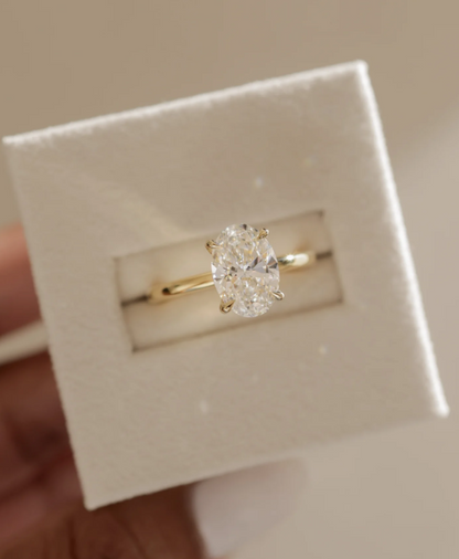 4.70 Ct Oval Cut Diamond Solitaire Engagement Ring – Elegant Four-Prong Daisy Design | 14K Yellow Gold Finish | Kesh Gemstone