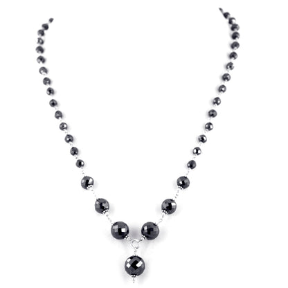 Certified 4-8mm Designer Black Diamond Chain Necklace | AAA Quality with Exceptional Shine & Luster