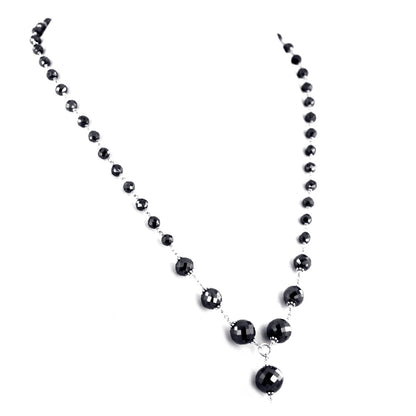 Certified 4-8mm Designer Black Diamond Chain Necklace | AAA Quality with Exceptional Shine & Luster