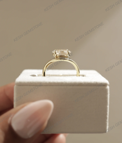 2.09 Ct Certified Oval Cut White Diamond Twist Band Ring in 925 Silver with 14K Gold Plating – Elegant Solitaire Design