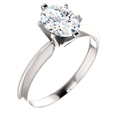 Certified 1 Carat Oval Cut Diamond Solitaire Engagement Ring | G-H Color, VS Clarity | 14K Gold Finish