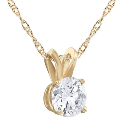 7.50 Ct Natural Diamond Solitaire Pendant in 925 Silver with 14K Yellow Gold Plating | G–H Color, I1 Clarity | IGL&I Certified