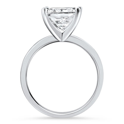 Certified 3.05 Carat Princess Cut Natural Diamond Solitaire Ring in 925 Sterling Silver
