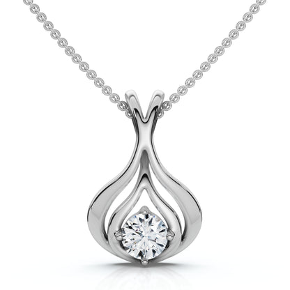5.00 Ct Natural Diamond Lotus Pendant in 14K White Gold | Earth-Mined | E–F Color, VS Clarity | Certified by IGL&I