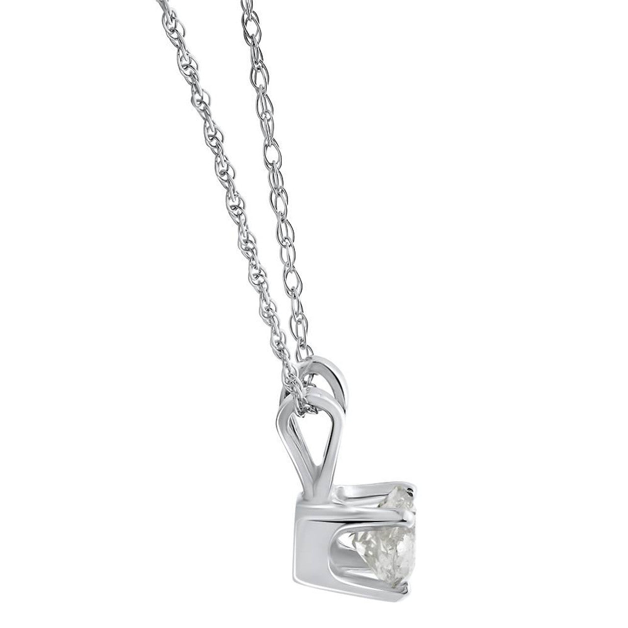 2.50 Ct Natural Diamond Solitaire Pendant in 925 Silver with 14K White Gold Plating | G–H Color, I1 Clarity | IGL&I Certified