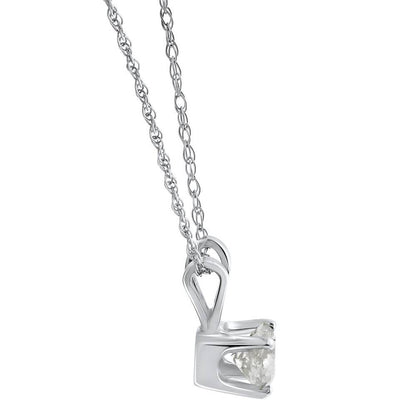 2.50 Ct Natural Diamond Solitaire Pendant in 925 Silver with 14K White Gold Plating | G–H Color, I1 Clarity | IGL&I Certified