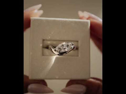 3.61 Ct Certified Marquise Cut White Diamond Twist Band Ring in 925 Silver with 14K Gold Plating – Bold & Elegant Design