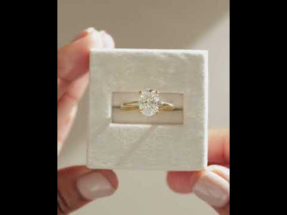 4.70 Ct Oval Cut Diamond Solitaire Engagement Ring – Elegant Four-Prong Daisy Design | 14K Yellow Gold Finish | Kesh Gemstone