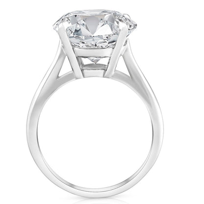Certified 6 Carat Round Hearts & Arrows Diamond Solitaire Engagement Ring | G-H Color, VS Clarity | 14K Gold Finish